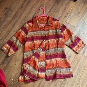 Vintage 1990s oversize sheer button up top